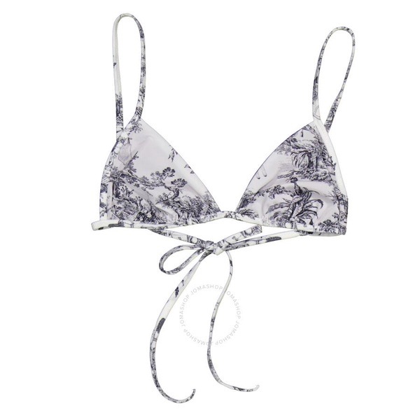 Wolford Iconic White Black/Amethyst Toile de Jouy Antoinette Beach Triangle Top