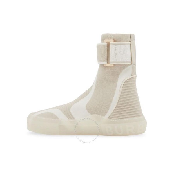 Burberry Men's Vanilla Beige Knitted Sub High-Top Sock Sneakers