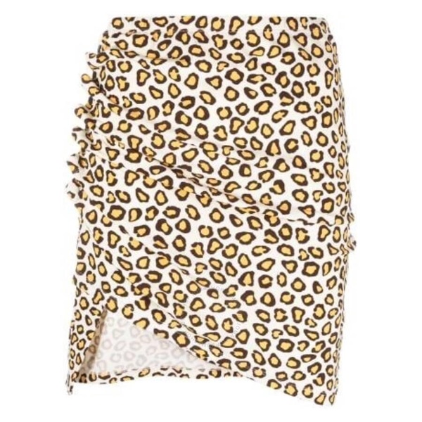 Rabanne Asymmetric Leopard Print Skirt