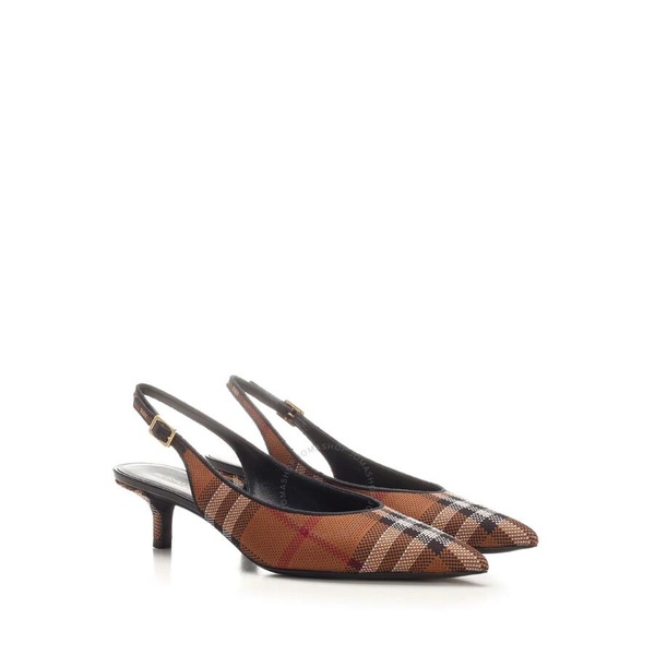 Burberry Check 40 Pointed-Toe Slingback Pumps