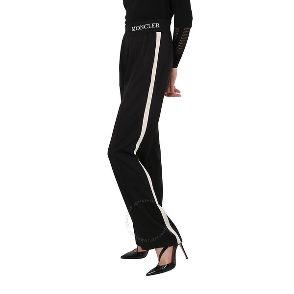 Moncler Ladies Side Stripe Tracksuit Pants in Black