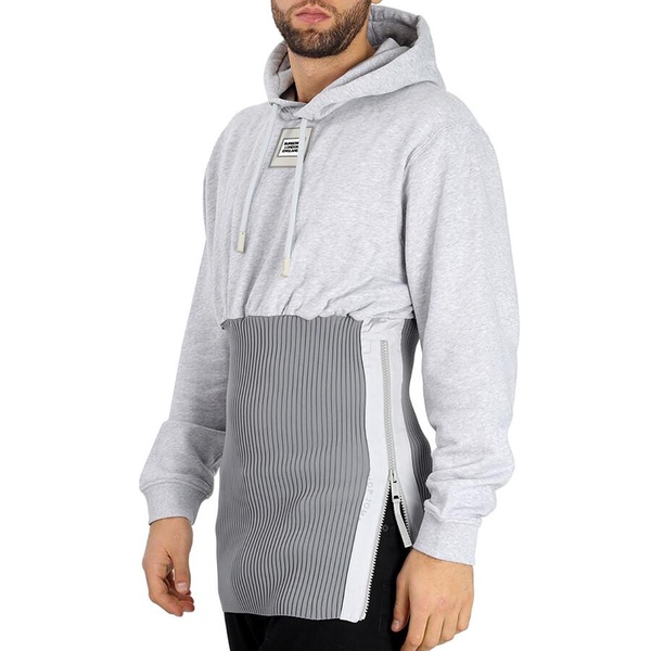 Burberry Men's Light Pebble Grey Reconstructed Cotton Hoodie