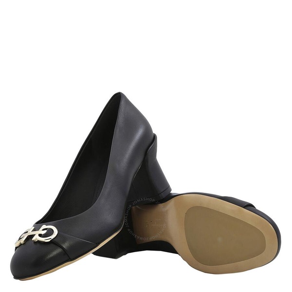 Salvatore Ferragamo Black Otilia 55 Double Gancini Bit Pumps