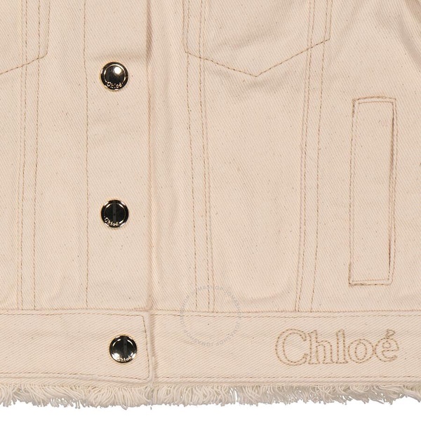 Chloe Girls Ivory Cotton Denim Jacket