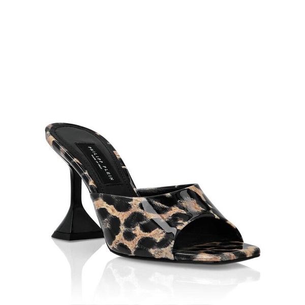 Philipp Plein Leopard Print Patent Leather Sandals