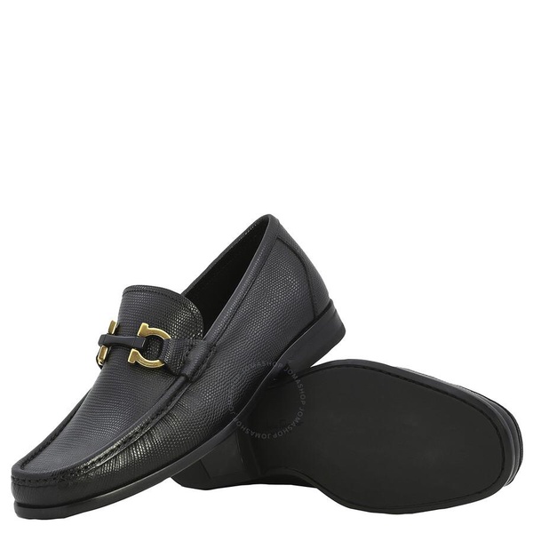 Salvatore Ferragamo Men's Black Gancini Ornament Moccasin