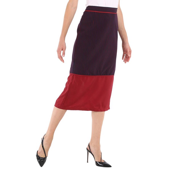 Sies Marjan Ladies Striped Panel Midi Skirt