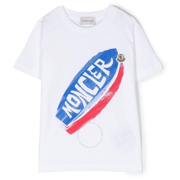 Moncler Kids Logo Print Cotton Jersey T-Shirt