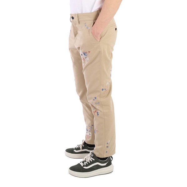 Burberry Slim Fit Floral Embroidered Cotton Chinos