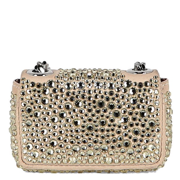 Philipp Plein Beige Iconic Plein Suede Mini Shoulder Bag