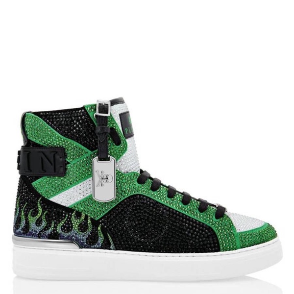 Philipp Plein Crystal Flame Money Beast Hi-Top Sneakers