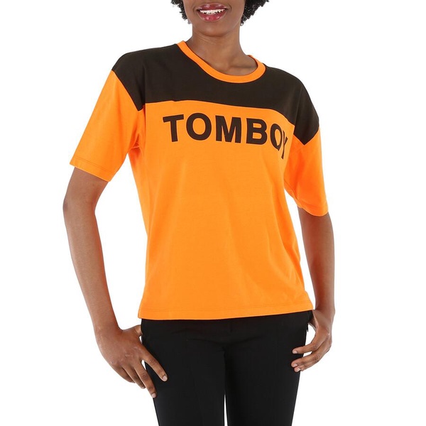 Filles A Papa Ladies Orange/Black Jersey T-Shirt With Tomboy