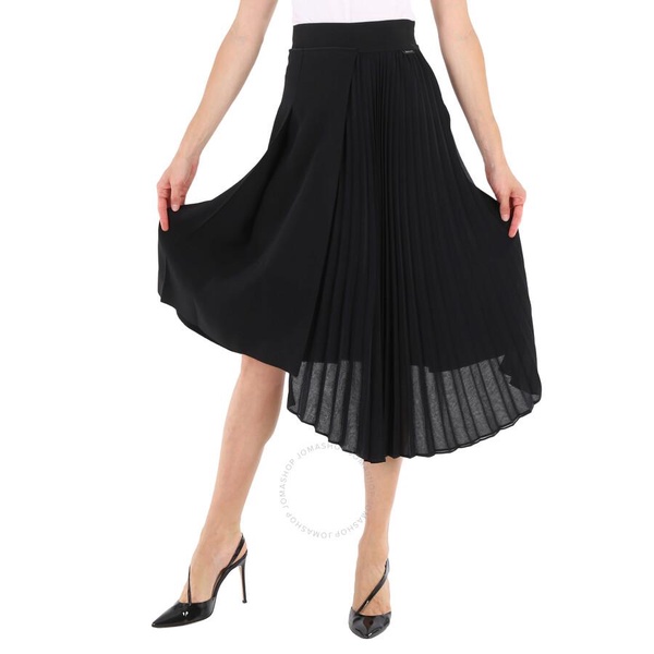 Moncler Ladies Black Asymmetric Pleated Skirt