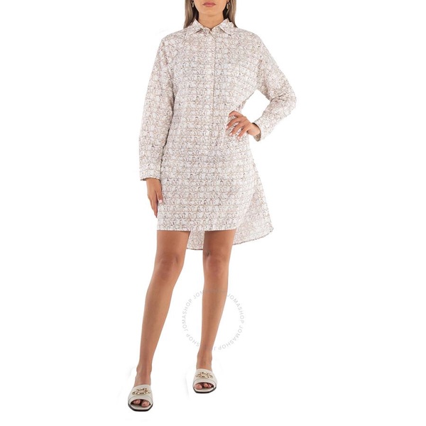 Max Mara Ladies White Bevanda Monogram Shirt Minidress