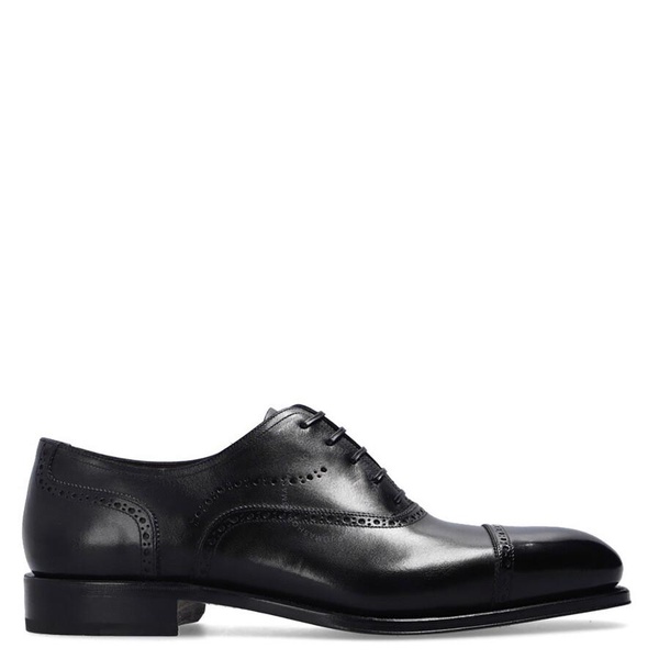 Salvatore Ferragamo Men's Black Leather Bridal Oxfords