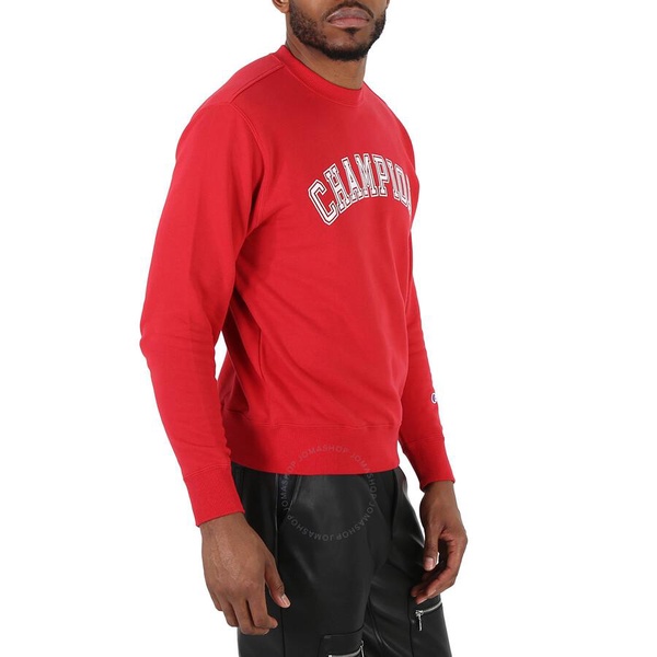 Champion Bright Red French Terry Varsity Crewneck Sweatshirt