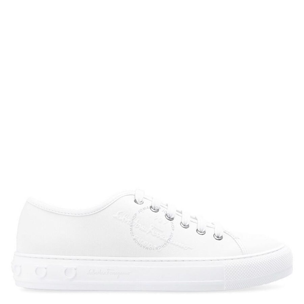 Salvatore Ferragamo Ladies White Mediterr Low Cut Sneakers