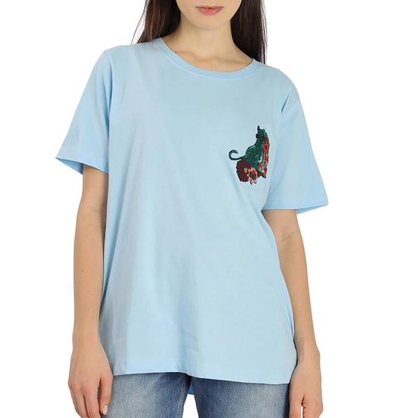 Essentiel Ladies Light Blue Rigo Embellished T-Shirt