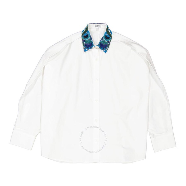 Loewe Embroidered Collar Shirt In White