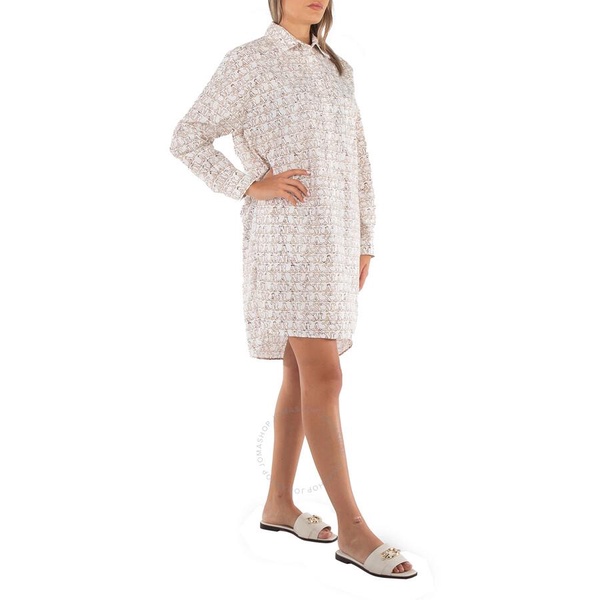 Max Mara Ladies White Bevanda Monogram Shirt Minidress