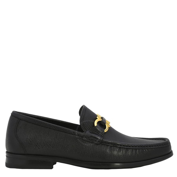 Salvatore Ferragamo Men's Black Gancini Ornament Moccasin