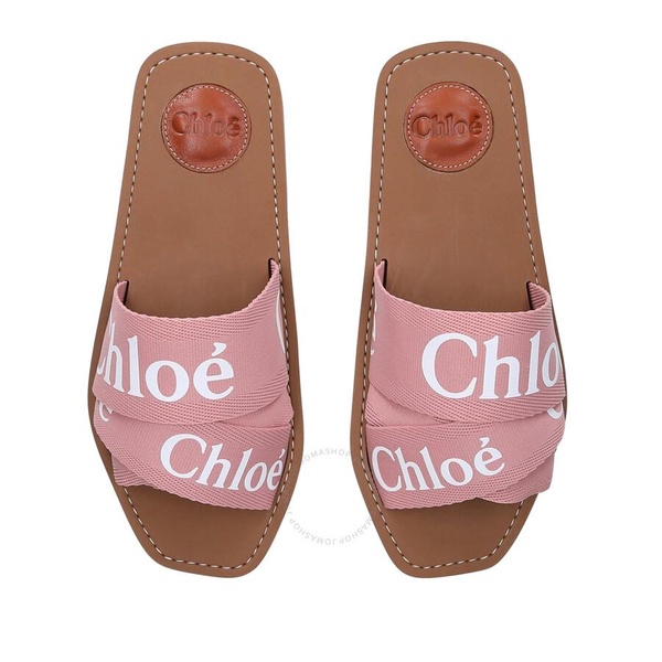 Chloe Woody Logo Flat Sandals