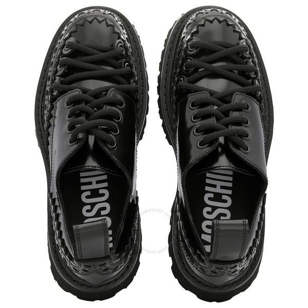 Moschino Brushed Calfskin Lace-Up Derby Loafers