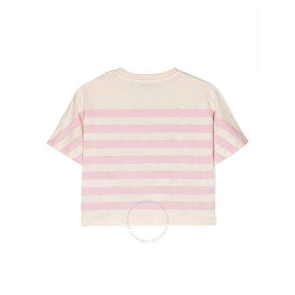 Moncler Kids Embroidered-Logo Striped Cotton T-Shirt