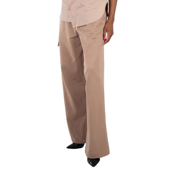 Tibi Ladies Tan Active Knit Wide Leg Pull On Pant