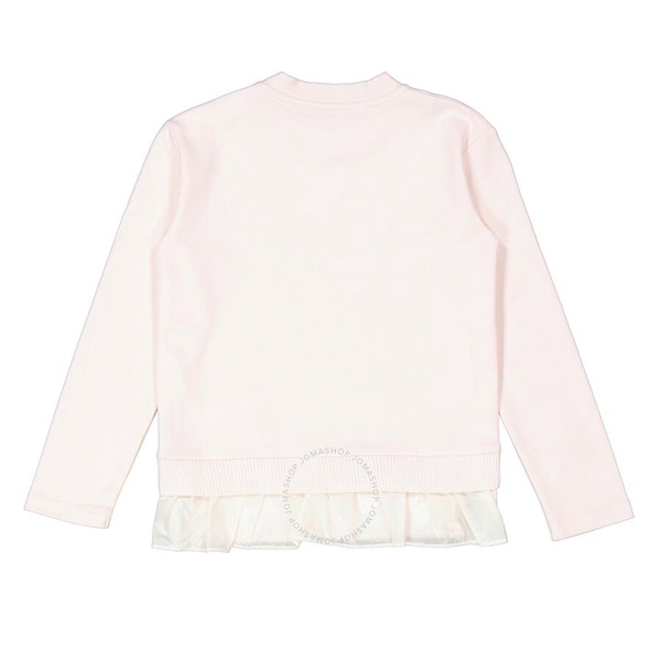 Moncler Girls Ruffle-Trim Logo Patch Long-Sleeve T-Shirt