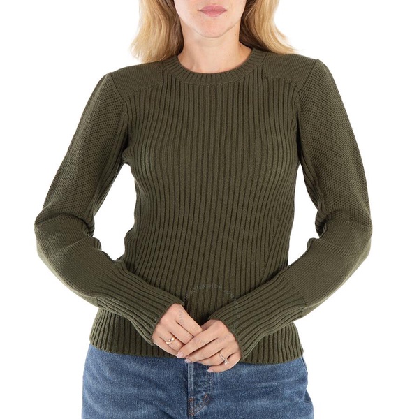 Chloe Smoky Leaf Mixed Stitch Wool Sweater