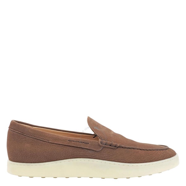 Tods Men's Walnut Suede Slip-On Moccasins