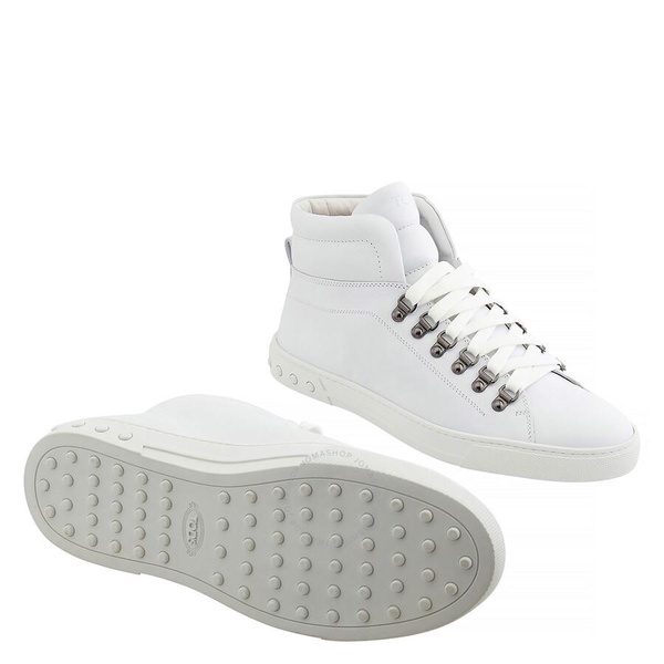 Tods Men's White Leather Gomma High-Top Sneakers