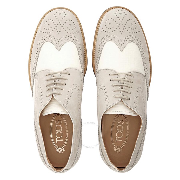 Tods Men's Perforated Two-Tone Nubuck Oxford Brogues