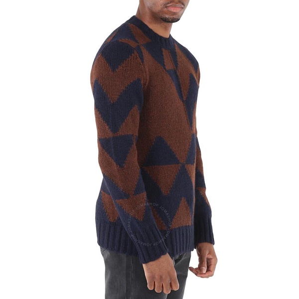 Moncler Men's Geometric Pattern Knitted Crewneck Sweater