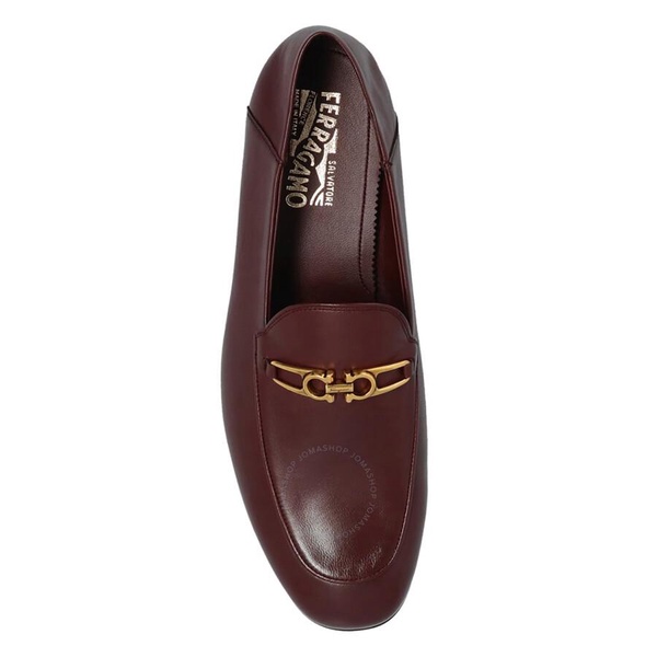 Salvatore Ferragamo Melbourne Gancini Ornament Loafers In Nebbiolo