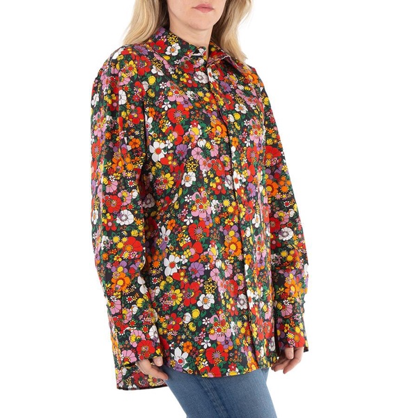 Christopher Kane Psych Floral Cotton Shirt, Size Small