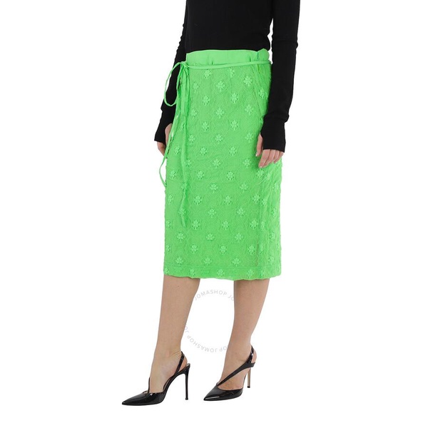 Rejina Pyo Ladies Green Floral-Crochet Midi Skirt