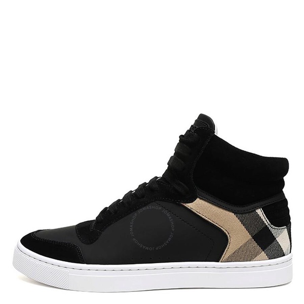 Burberry Men's Leather, Suede And House Check High-Top Sneakers