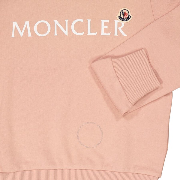 Moncler Kids Pastel Pink Cotton Logo Sweatshirt