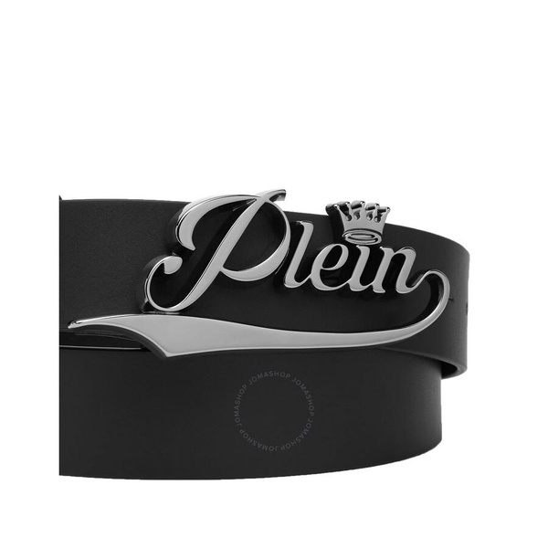 Philipp Plein King Plein Logo Buckle Leather Belt