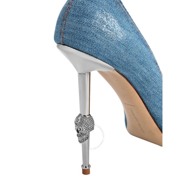 Philipp Plein Destroyed Decollete Denim Pumps