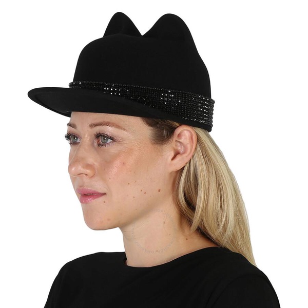 Maison Michel Ladies Black Jamie Stras Belt Hat