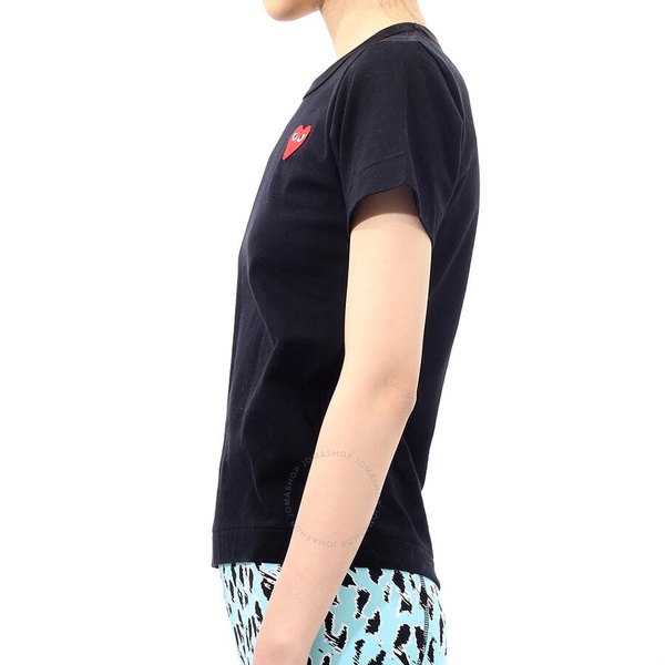 Comme Des Garcons Ladies Black Heart Patch T-shirt