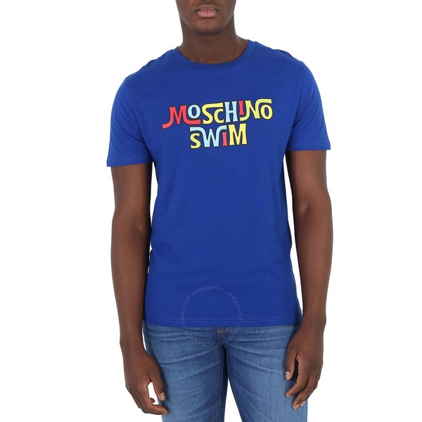 Moschino Swim Blue Cotton Logo T-Shirt