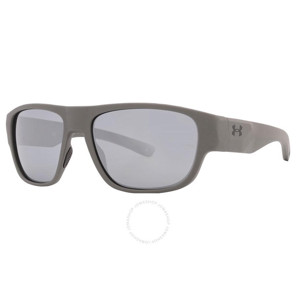 Under Armour Silver Rectangular Men's Sunglasses UA SCORCHER 0SIF/DC 60