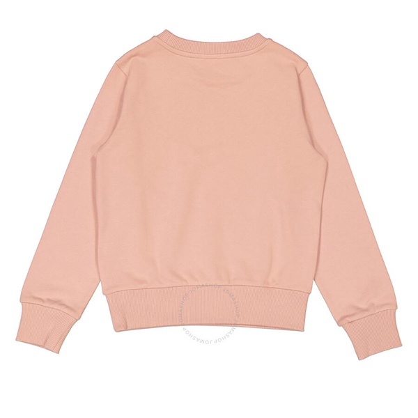 Moncler Kids Pastel Pink Cotton Logo Sweatshirt