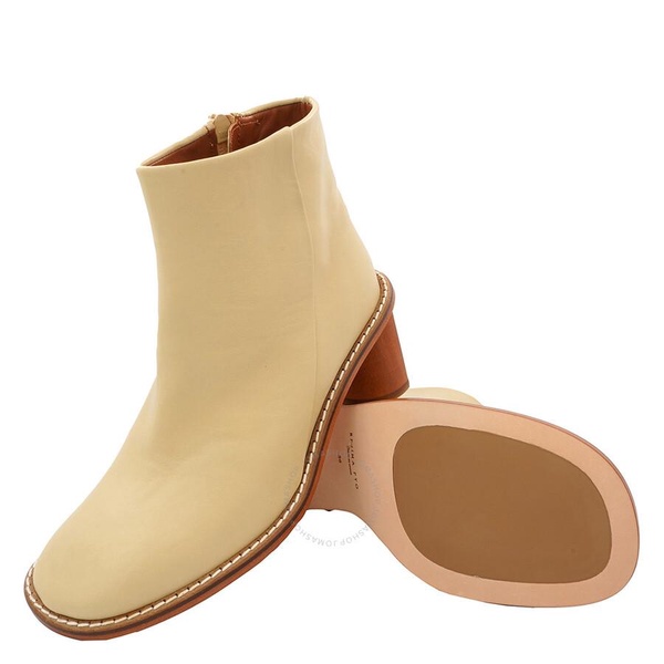 Rejina Pyo Ladies Beige Edith Leather Ankle Boots