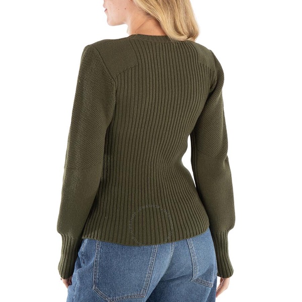 Chloe Smoky Leaf Mixed Stitch Wool Sweater