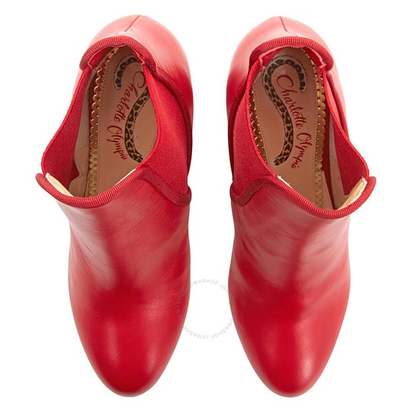 Charlotte Olympia Ladies Red XX Solid Calf Boots